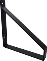 Maison DAM - Plankdrager klassiek - Wandsteun – Voor een plank 20cm – Mat zwart - incl. bevestigingsmateriaal + schroefbit- Strip 3cm breed