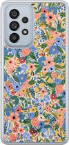 Casimoda® hoesje - Geschikt voor Samsung Galaxy A53 - Blue Gardens - 2-in-1 case - Schokbestendig - Bloemen - Verhoogde randen - Blauw, Transparant