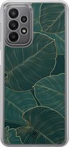 Casimoda® hoesje - Geschikt voor Samsung Galaxy A23 - Monstera Leaves - 2-in-1 case - Schokbestendig - Bloemen - Verhoogde randen - Groen, Transparant