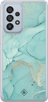 Casimoda® hoesje - Geschikt voor Samsung Galaxy A53 - Marmer mint groen - 2-in-1 case - Schokbestendig - Marble design - Verhoogde randen - Mint, Transparant