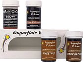 Sugarflair Sugarflair Paste Colour Mix Voedingskleurstoffen - Bruin - Set/4