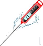 Barbecuethermometer Vleesthermometer Instant keukenthermometer in 3 seconden, IPX6 digitale voedselthermometers met lange sonde voor vlees BBQ Voedselvloeistoffen Olie Water