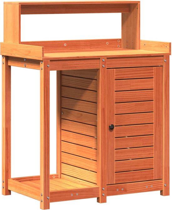 vidaXL Oppottafel met schap 82,5x35x75 cm massief douglashout