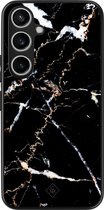 Casimoda® hoesje - Geschikt voor Samsung Galaxy A55 - Marmer Zwart - Zwart TPU Backcover - Marmer - Zwart
