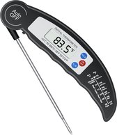Grillthermometer, vleesthermometer, keukenthermometer, digitale thermometer met 3 seconden direct uitlezen, opvouwbaar, lange sonde en lcd-scherm, auto aan/uit voor keuken, barbecue,