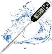Grillthermometer, vleesthermometer, keukenthermometer, braadthermometer, kookthermometer, na 3 seconden direct uitlezen, lcd-scherm en lange sonde voor keuken, barbecue, eten