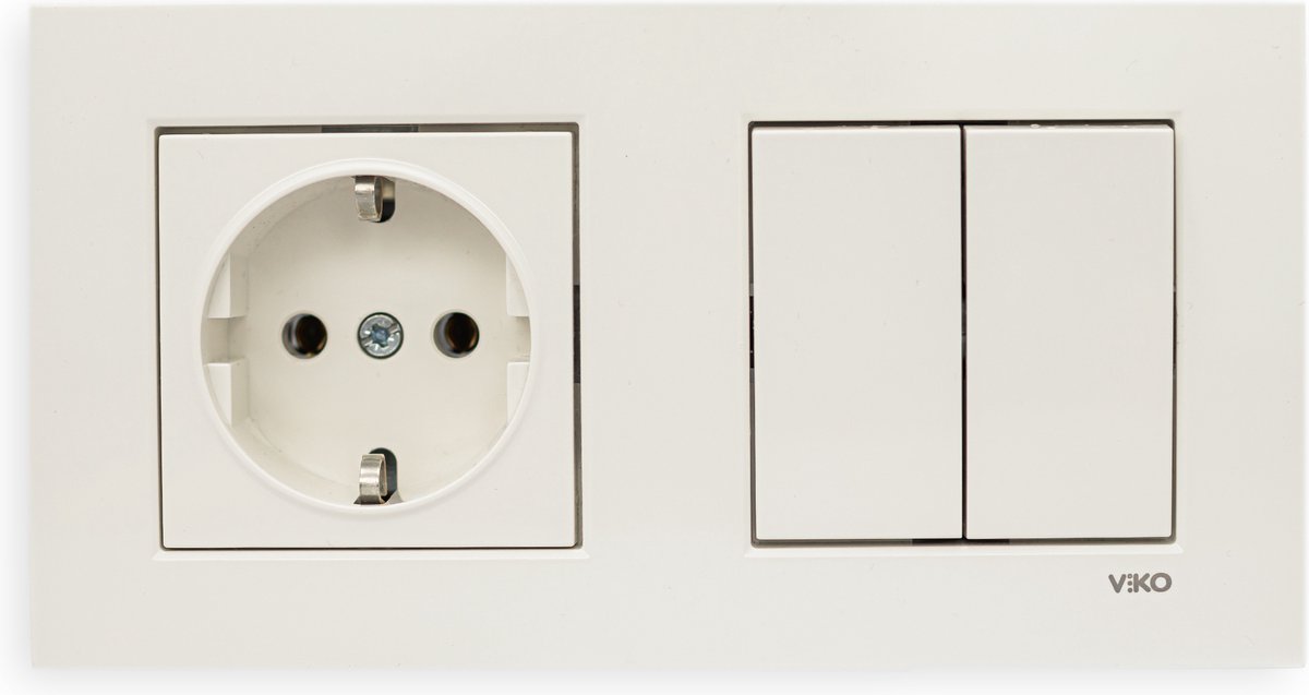 Panasonic Viko -Seriesschakelaar Stopcontact Combinatie-WCD-Inbouw -Wit -Compleet-Karre Serie