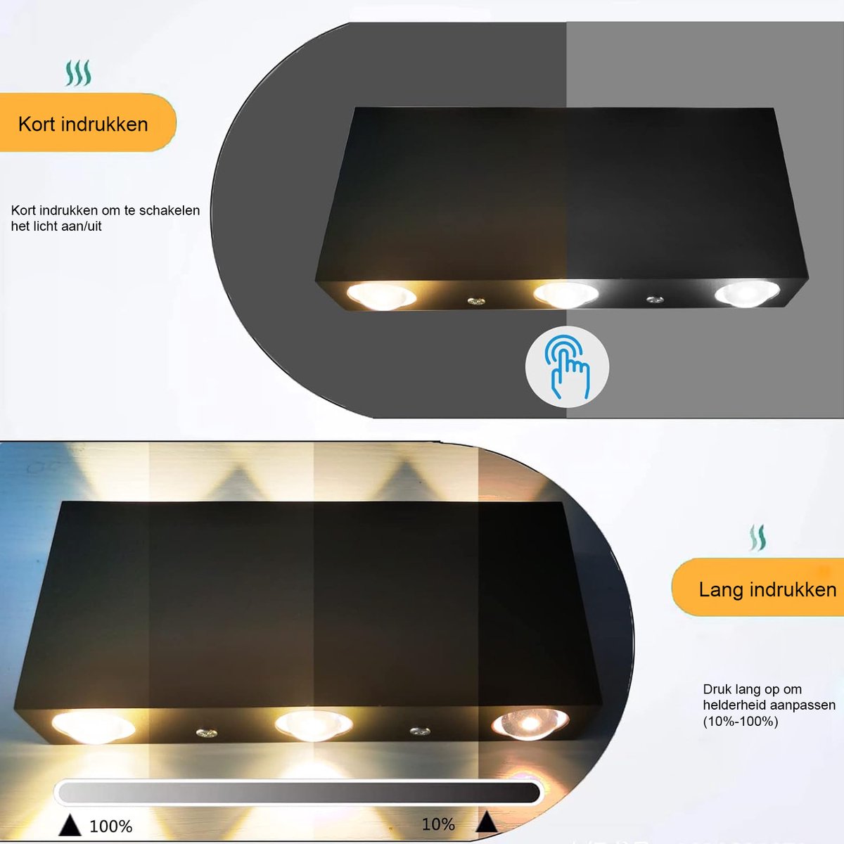 Applique Murale Sans Fil Avec Détecteur De Mouvement - 2 Pièces - RVB, Batterie Rechargeable - Pour Couloir, Escalier, Placard