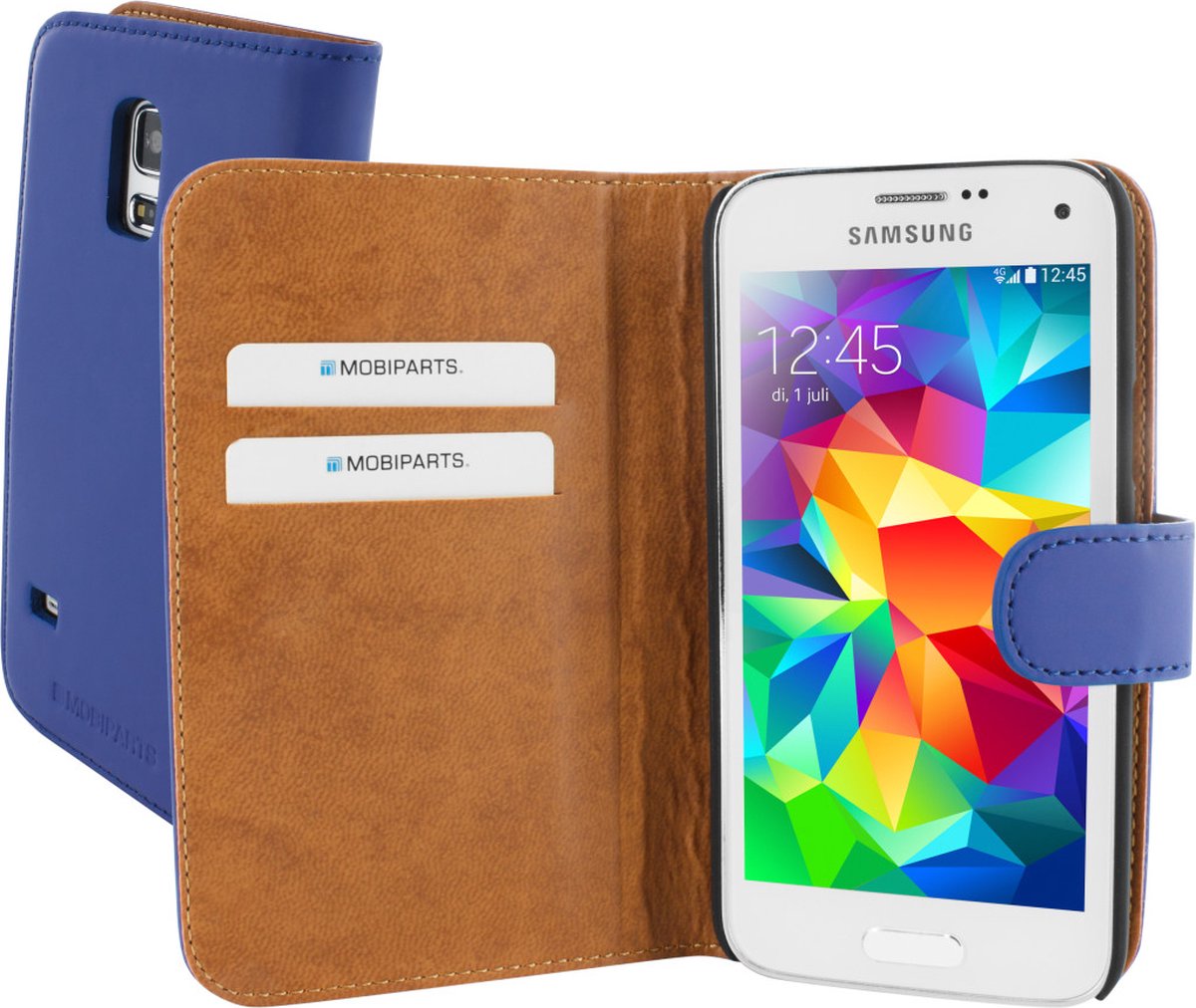 Mobiparts Premium Wallet TPU geschikt voorSamsung Galaxy S5 Mini - Blauw