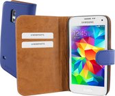 Mobiparts Premium Wallet TPU geschikt voorSamsung Galaxy S5 Mini - Blauw