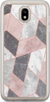 Casimoda® hoesje - Geschikt voor Samsung J3 2017 - Stone grid marmer / Abstract marble - Backcover - - Multi