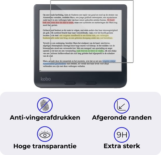 Screenprotector Geschikt voor Kobo Libra Colour Screenprotector Gehard Glas Tempered Glass - Screenprotector Geschikt voor Kobo Libra Colour Screenprotector - 3 PACK van Merkloos — afbeelding 3