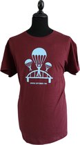 T-shirt Airborne Rouge Marron Parachute Bridge Arnhem - Taille M - Chemise Adulte Homme Airborne