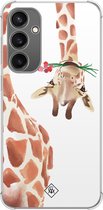 Casimoda® hoesje - Geschikt voor Samsung Galaxy S23 FE - Giraffe - Shockproof case - Extra sterk - TPU/polycarbonaat - Bruin/beige, Transparant