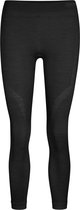 FALKE Wool-Tech Long Tights warmend, anti zweet functioneel ondergoed sportbroek dames zwart - Maat S