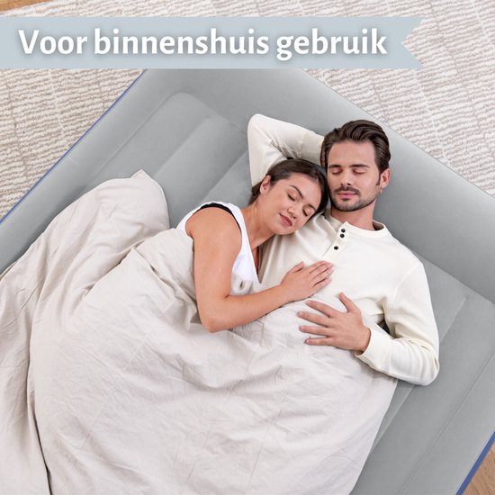 Bestway luchtbed - 2-Persoons - 152 x 203 x 56 cm - Grijs/Blauw - Inclusief pomp - Reparatieset van Bestway — afbeelding 4