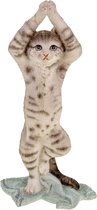 MadDeco - statue de chat - chat en pose d'arbre de yoga - polystone - 8 x 6 x 15 cm