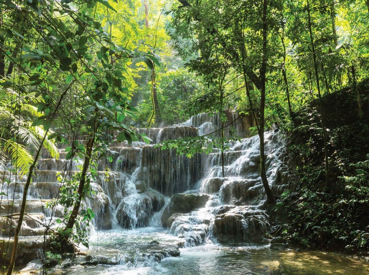 Customize-it - Waterval tredes 70x50cm Tuinschilderij
