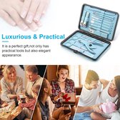 Manicure Set Professionele Pedicure Kit Nail Clippers Kit - 18 stuks Nail Care Tools - Grooming Kit met luxe Upgraded Travel Case (Blauw)