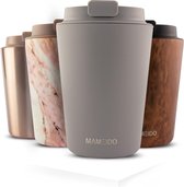 MAMEIDO Thermosbeker 350ml Taupe Grey - Koffiemok gemaakt van roestvrij staal dubbelwandig geïsoleerd, lekvrij - Coffee to go Mok