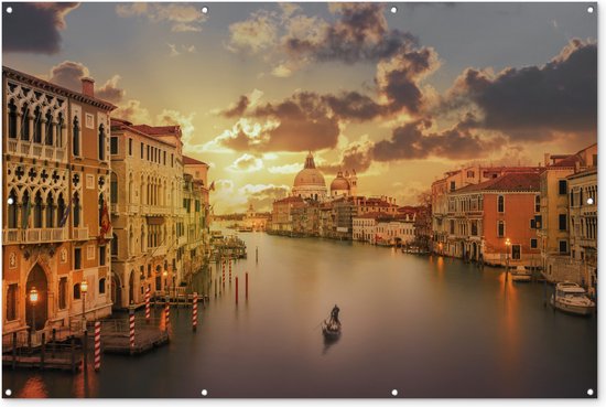 Décoration murale Italie - Gondole - Grand Canal - 180x120 cm - Affiche de jardin - Toile de jardin - Affiche d'extérieur