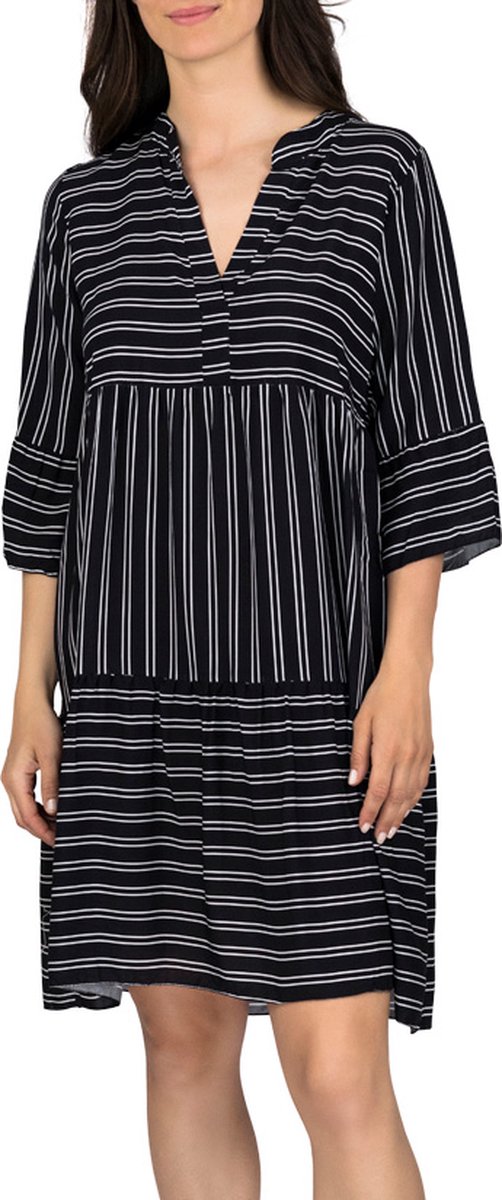 DENIMFY Dames Jurk DFFrida regular fit Zwart S/M V Hals Volwassenen
