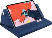 Tablet Pillow Stand Soft Bed Pillow Holder Fits up to 11" Pad - Navy Blue with iPad 10.2" 2019 iPad Air 3 2 tablet holder for bed