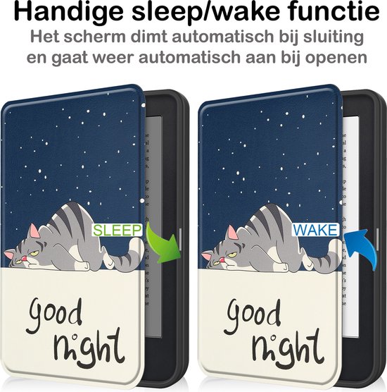 Hoesje Geschikt voor Kobo Clara 2E Hoesje Luxe Bescherm Case Met Screenprotector - Hoes Geschikt voor Kobo Clara 2E Hoes Book Cover - Kat van Hoesje  — afbeelding 3