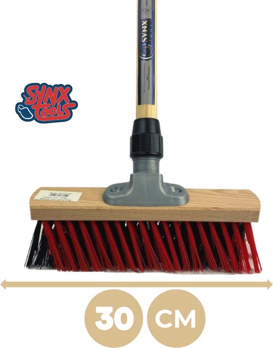 Synx Tools Harde X Bezem 30cm - Tuinbezem - Straatbezem - Bezems - Besem Veger - Buiten Bezem met steel 140 cm - Schoonmaakartikelen - Schrobborstels van Synx Tools — afbeelding 3