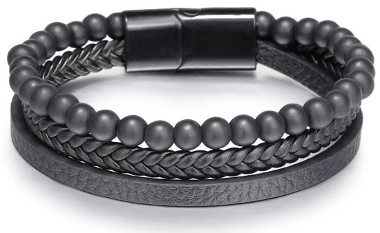 Zense - Black Stretch Zodiac bracelet for men with Onyx beads