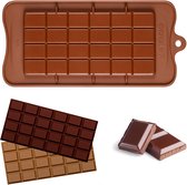 Bol.com Siliconen bakvorm - Chocoladevorm - Chocoladereep - Tablet - 24 blokjes - Chocolade koek gebak zeep epoxy etc. - Geschik... aanbieding