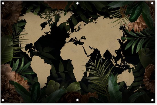 Wereldkaart - Bladeren - Tropische Planten
