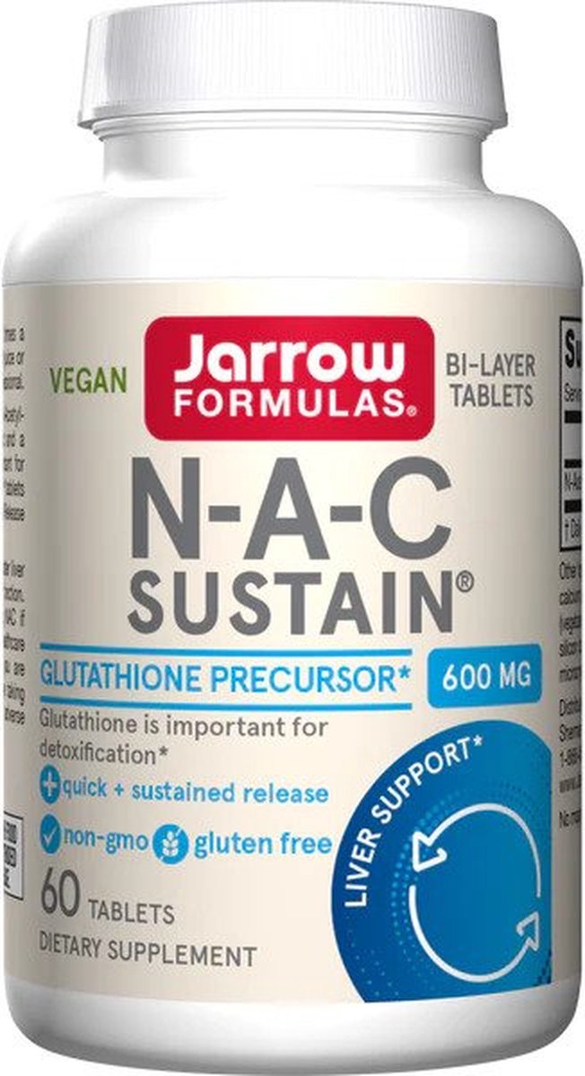 Goedkoopste NAC Sustain 60 tabletten - N-acetylcysteïne, antioxidant en glutathionprecursor | Jarrow Formulas