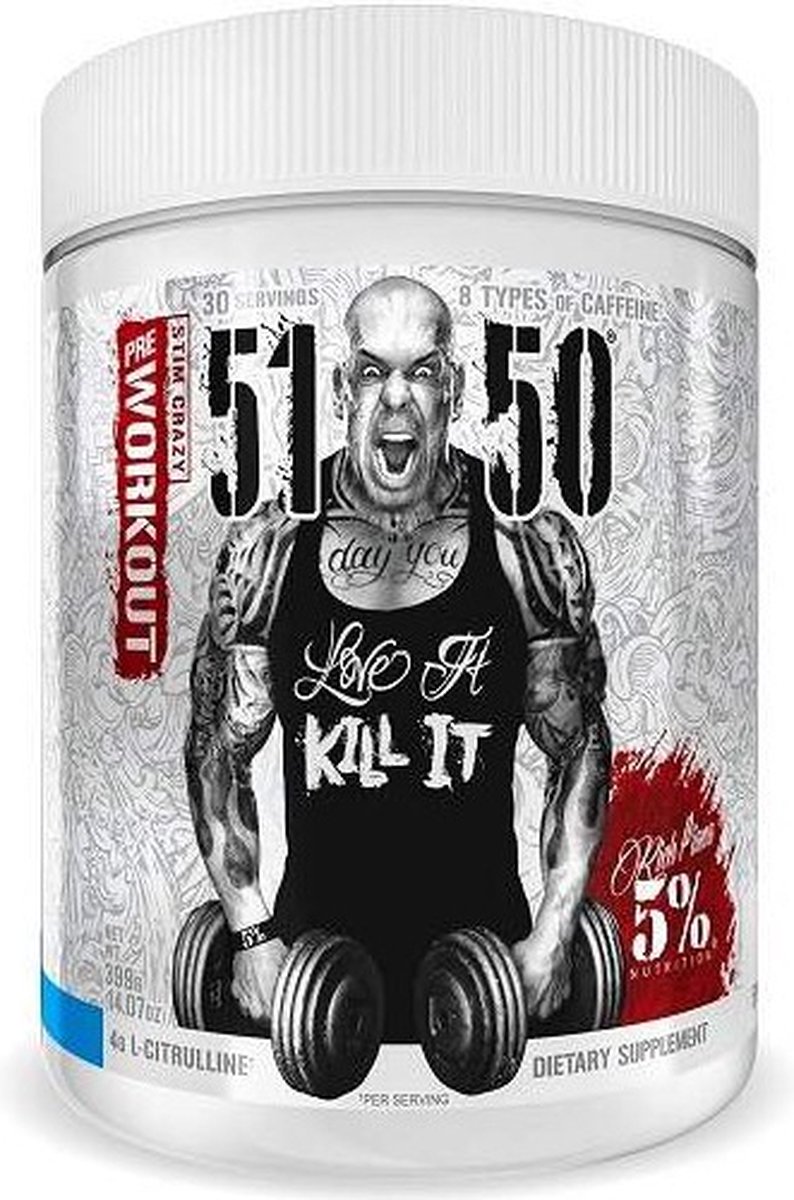Goedkoopste 5 Nutrition Rich Piana 5150 Pre-Workout - Blue Ice Pre Workout - 375 gram (30 doseringen