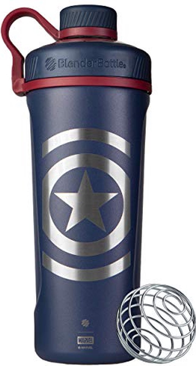 Goedkoopste BlenderBottle® | Radian Insulated | 770 ml | Captain America MARVEL | Shakebeker | Shaken zonder klonten en zonder te lekken! | BPA-en-Phthalate-vrij | Beste kwaliteit voor jaren plezier | Extra lang koud | Drink fles | Water fles | Shaker | Bidon