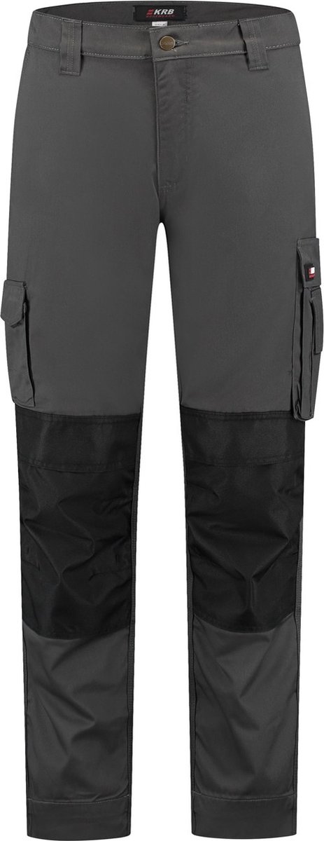 Werkbroek met knievakken | Grijs | Sterke & lichtere stof | Grijs/zwart | KRB Workwear | Heren