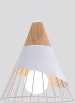 Delaveek-Vintage metalen hanglamp - Wit - Dia 25cm - Hangersnoer 1m - E27 lampvoet (Lichtbron niet inbegrepen)