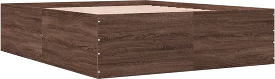 vidaXL-Bedframe-bewerkt-hout-bruin-eikenkleur-160x200-cm