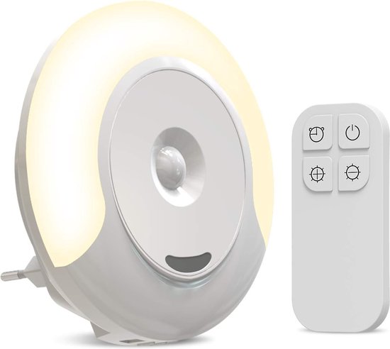 LED Nachtlicht met Afstandsbediening - Dimbaar Slaaplicht met 11 Helderheidsniveaus - Ideaal voor Kinderen, Baby's, en Volwassenen - Nachtverlichting voor Slaapkamer, Kinderkamer, en Borstvoeding Swaddle