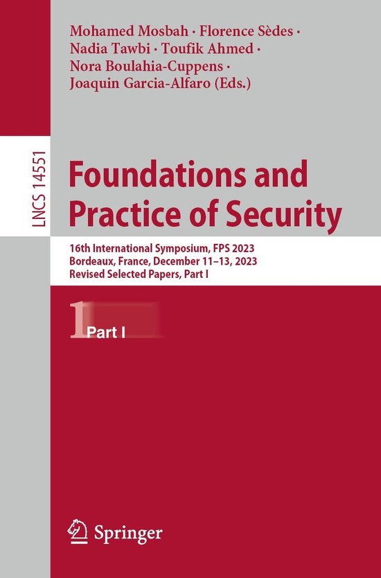 Springer Nature Proceedings Computer Science 1 - Foundations ... - cover