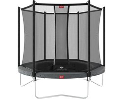 BERG Favorit Regular 270 Trampoline Op Poten - Safety Net Comfort - AirFlow Springdoek - Grijs