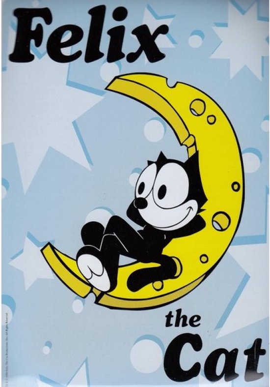 Wandbord Comic Strip - Felix The Cat On The Moon