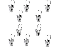 Lmyzcbzl Gordijnclips, 10 Stuks Roestvrijstalen Cliphaken, Gordijnhaken, Kleine Metalen Gordijnklemmen, Roestvrijstalen Klemmen, Voor Raamdecoratie, Foto's Enz