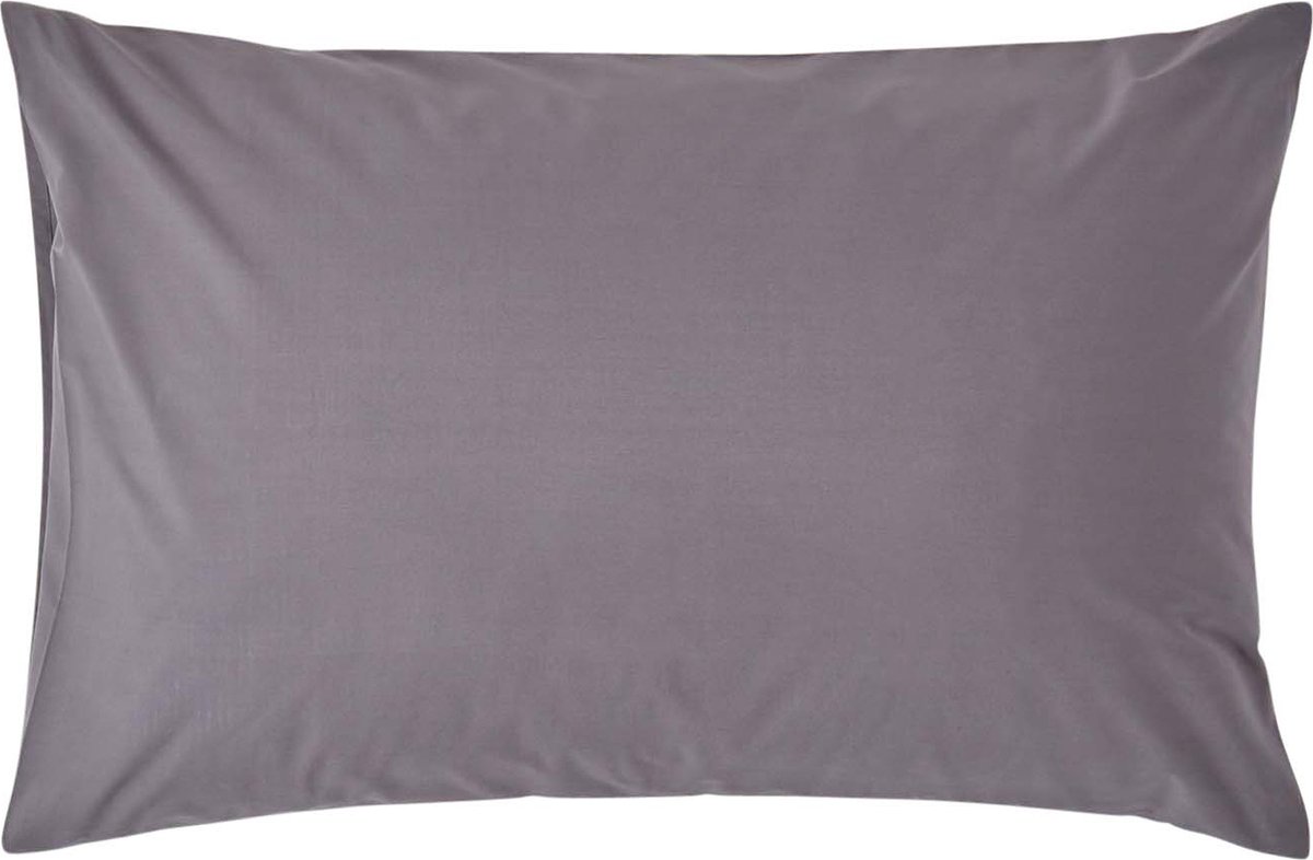 Homescapes Kussensloop 50x75 cm – Donkergrijs – 100% Egyptisch Perkal Katoen – 200 TC
