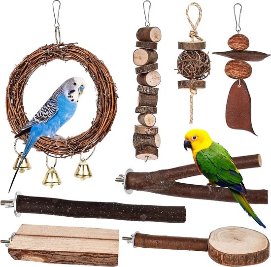 Échelle D'escalade En Bois, Grande Balançoire, Jouet Pour Perroquet, Cacatoès Gris D'Afrique, Aras, Perruches, Calopsittes