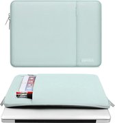 Laptophoes compatibel 15 inch , polyester verticale stijl laptoptas, mintgroen