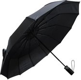 Zeldzame 12 Baleinen Paraplu 4 Extra Stevigheid - Winddicht - Geventileerde Dubbele Scherm - Automatisch Openen en Sluiten Zwart umbrella