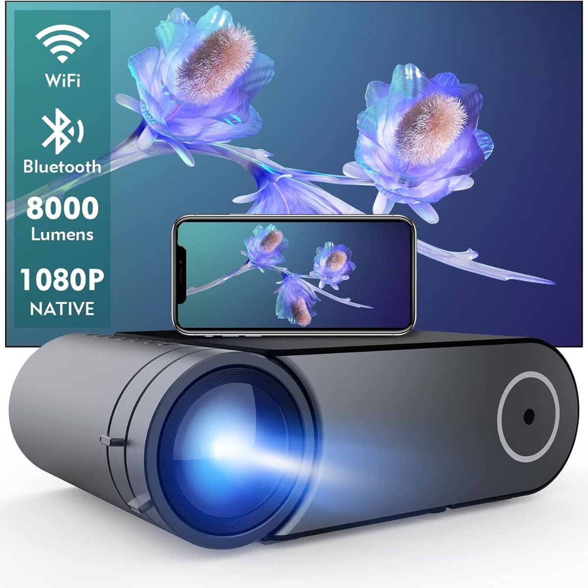 Projector - Beamer - Wifi - Bluetooth - 1080P - Mini