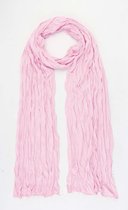 Accessories Junkie Amsterdam- Lang- Katoen- Effen- Dames- Sjaaltje-Smalle- Zomer- Gekreukeld- Shawl- Kado- Baby roze