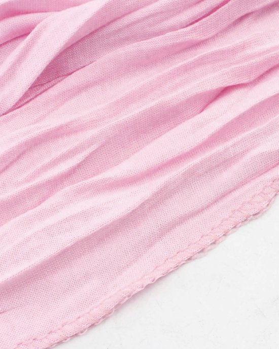 Accessories Junkie Amsterdam- Long - Katoen- Uni - Femme - Écharpe - Étroite - Été - Froissé - Châle - Cadeau - Rose Bébé